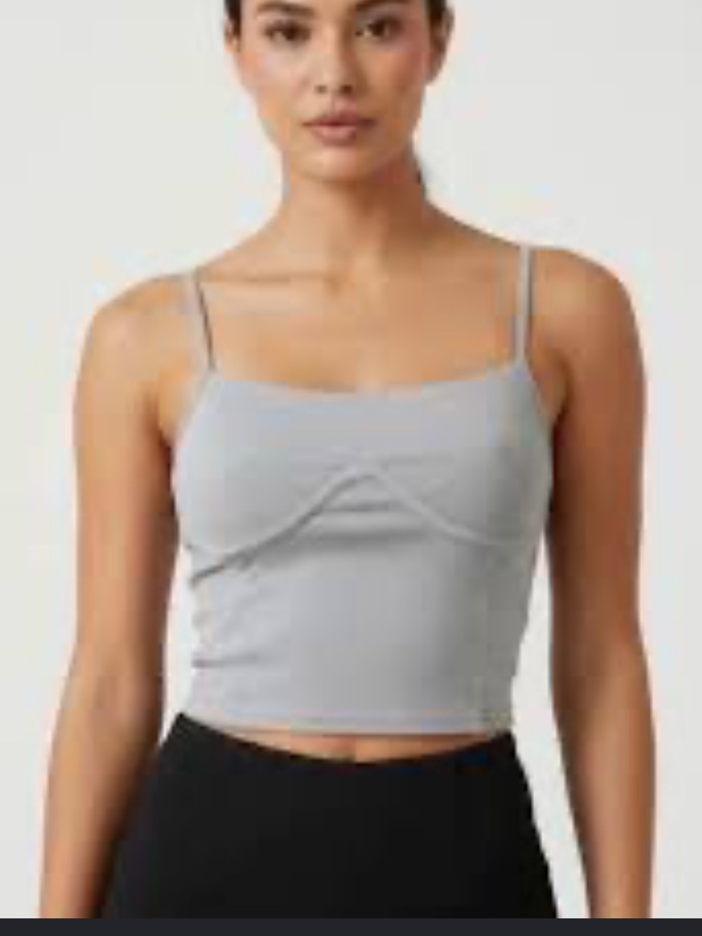 Divided Grey Corset-style strappy top